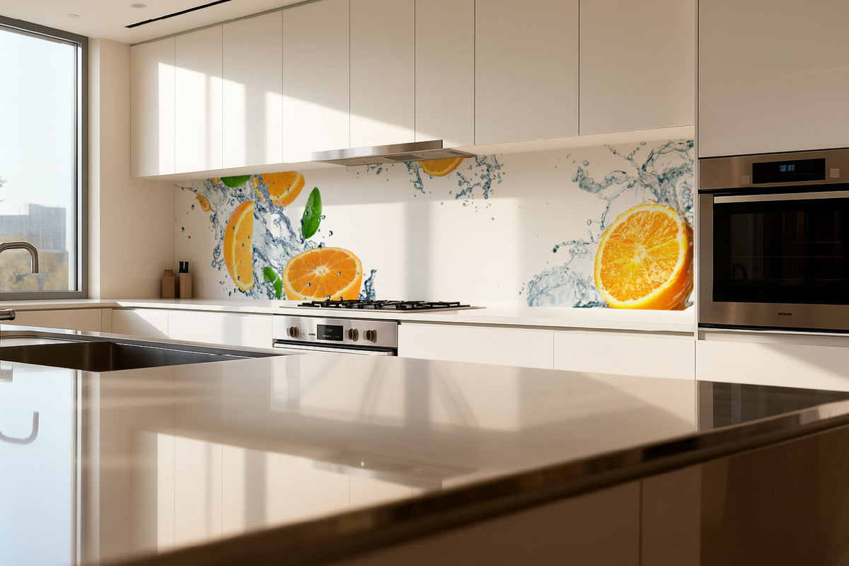 Küchenrückwand Orangen im Wasser