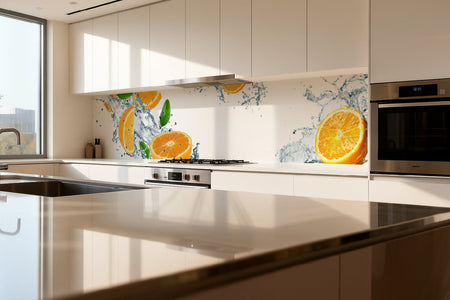 Küchenrückwand Orangen im Wasser