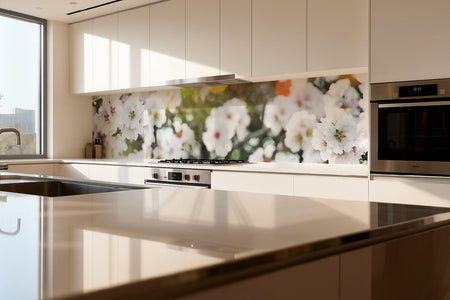 Küchenrückwand Weiße Blüten Frühling