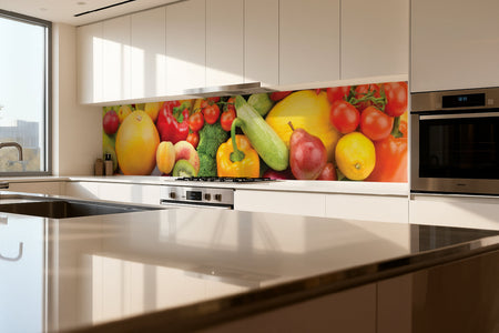 Küchenrückwand Obst und Gemüse Bunt