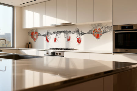 Küchenrückwand Tomaten im Wasserstrahl