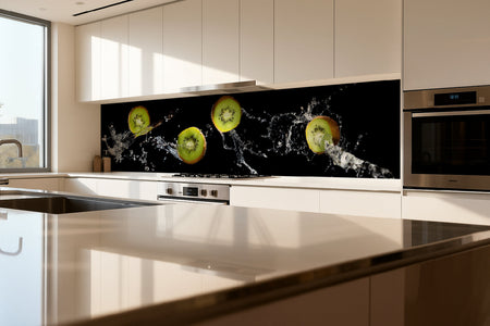 Küchenrückwand Kiwi Spritzwasser Effekt