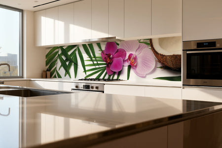 Küchenrückwand Orchidee und Kokos Design