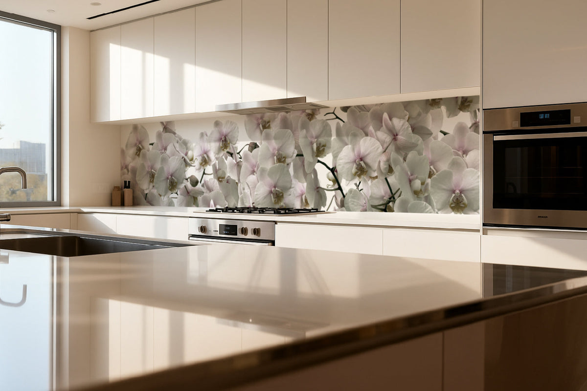 Küchenrückwand Orchideen Blüten