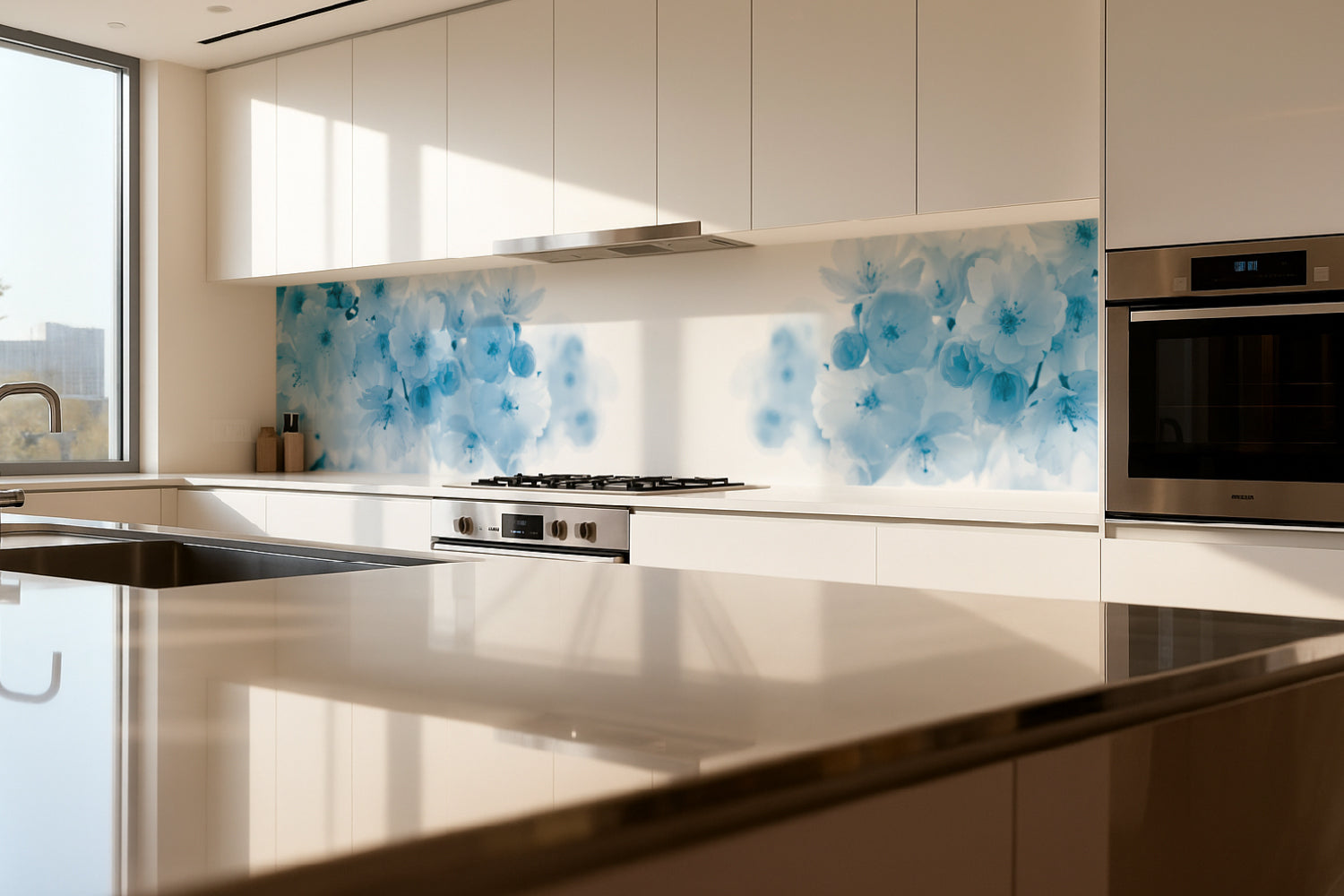 Küchenrückwand Stilvolle Blütenoptik