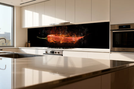 Küchenrückwand Scharfe Chili Flamme