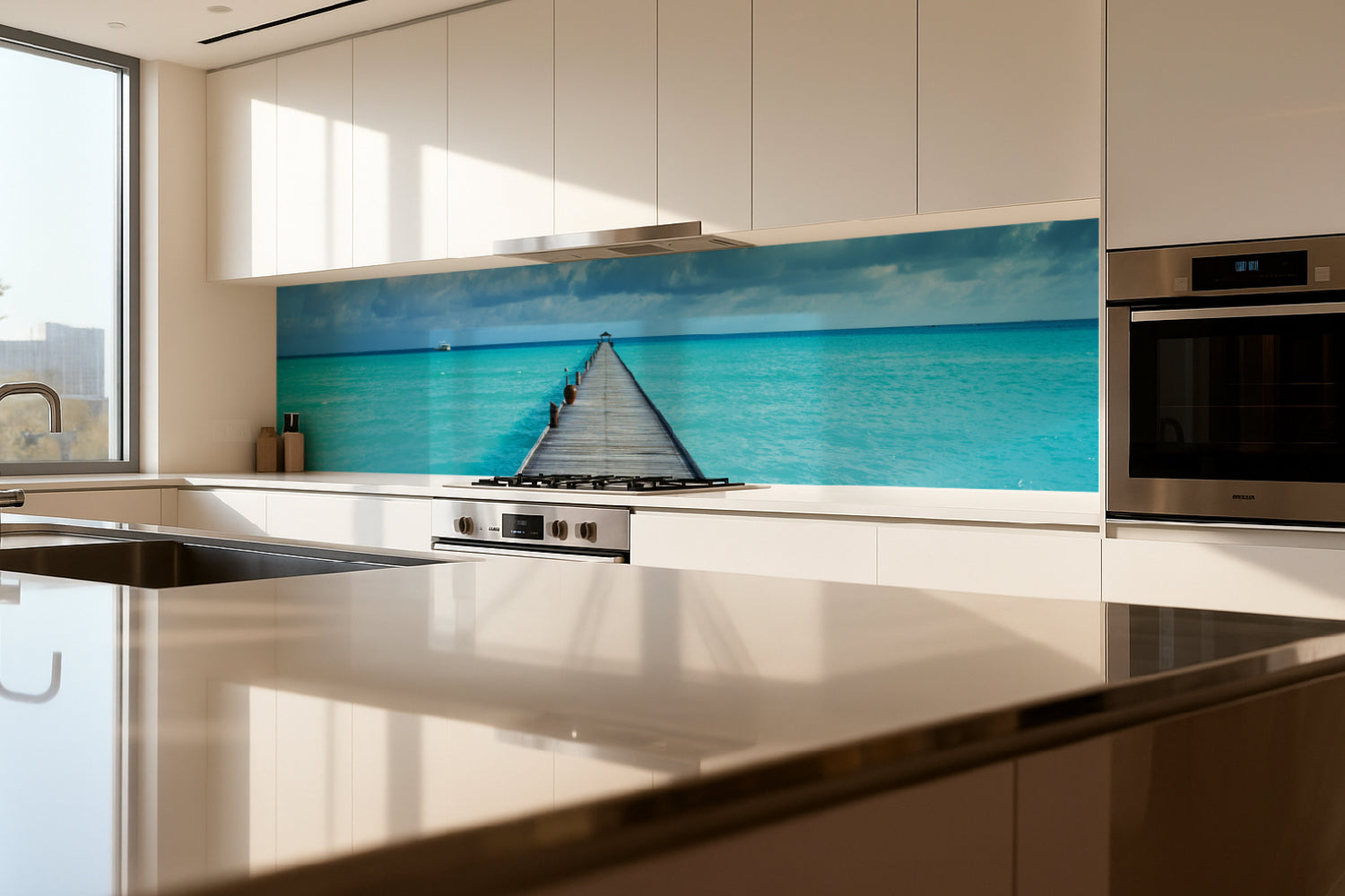 Küchenrückwand Steg ins Meer