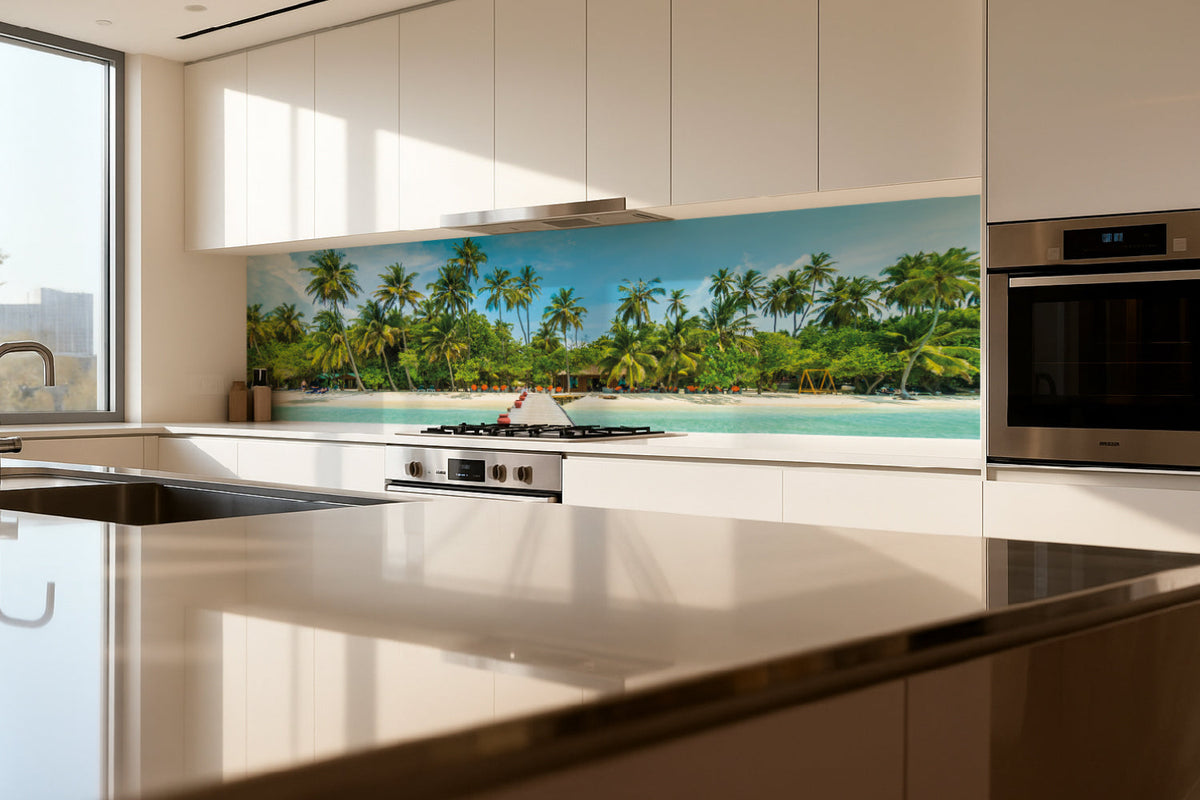 Küchenrückwand Tropischer Palmenstrand