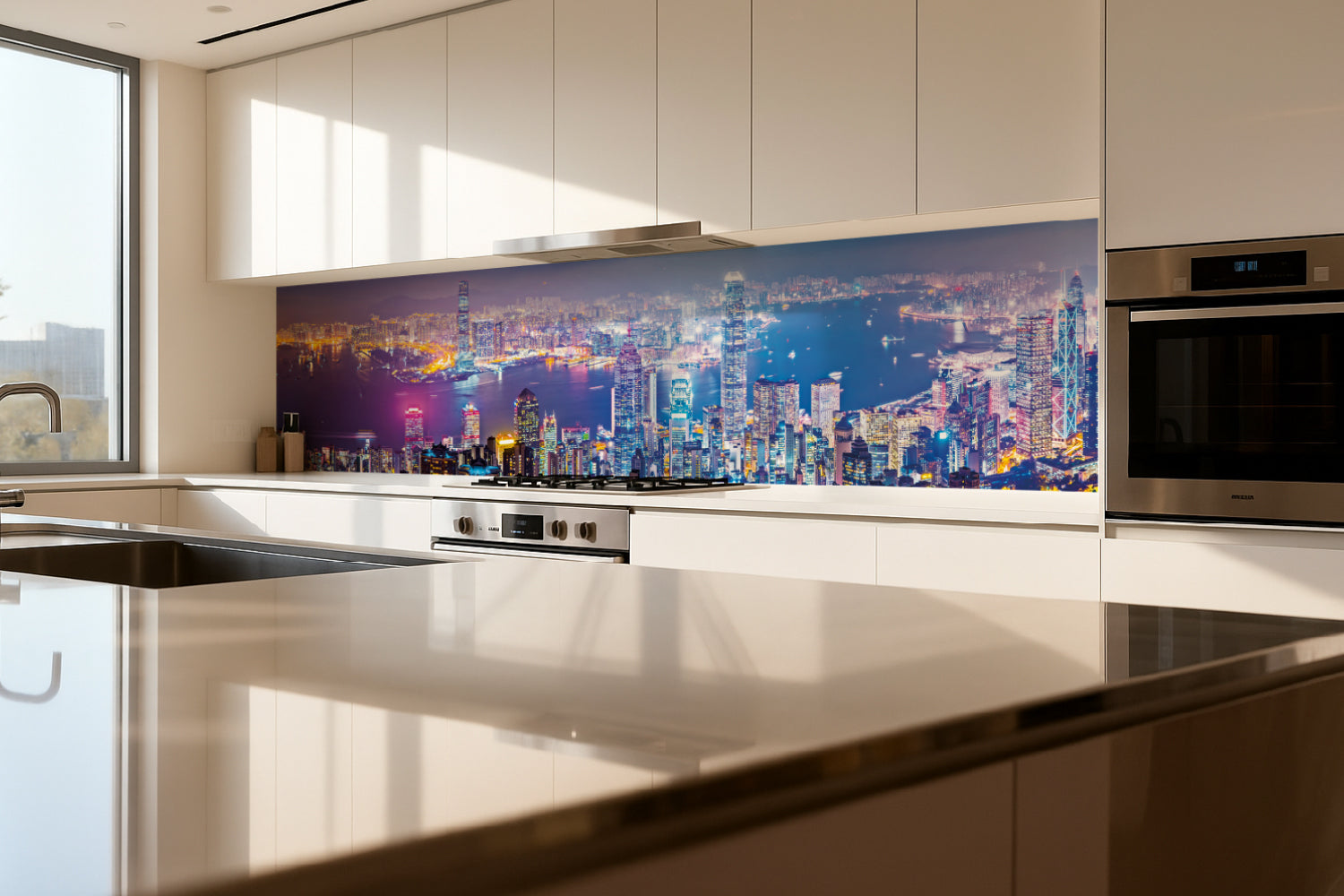 Küchenrückwand Skyline bei Nacht