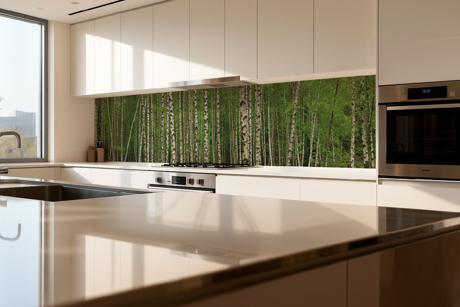 Küchenrückwand Birkenwald