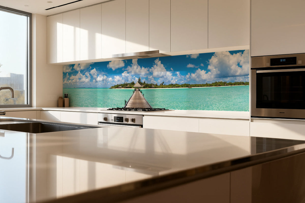 Küchenrückwand Tropischer Steg zur Insel