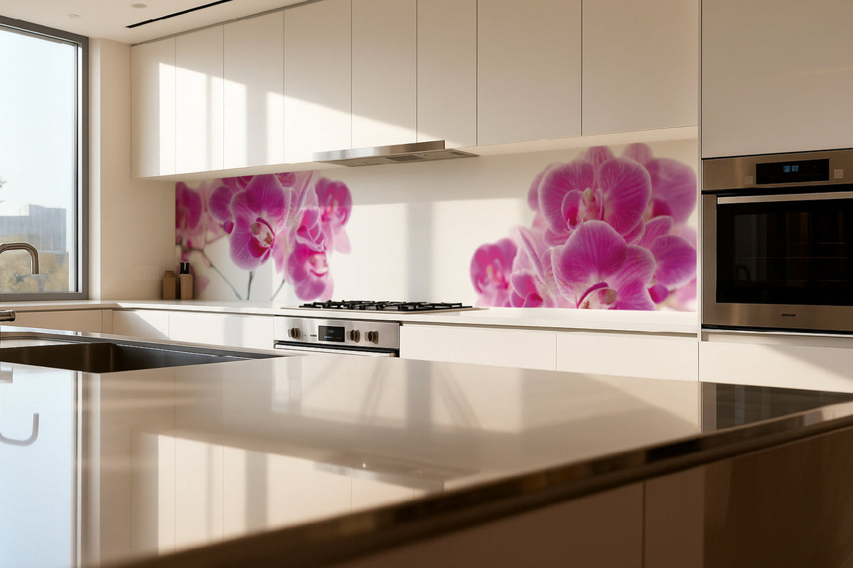 Küchenrückwand Rosa Orchideenblüten