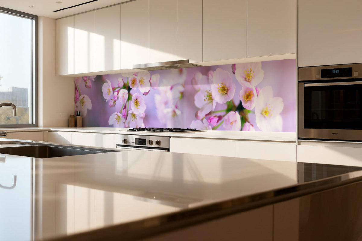 Küchenrückwand Kirschblüten