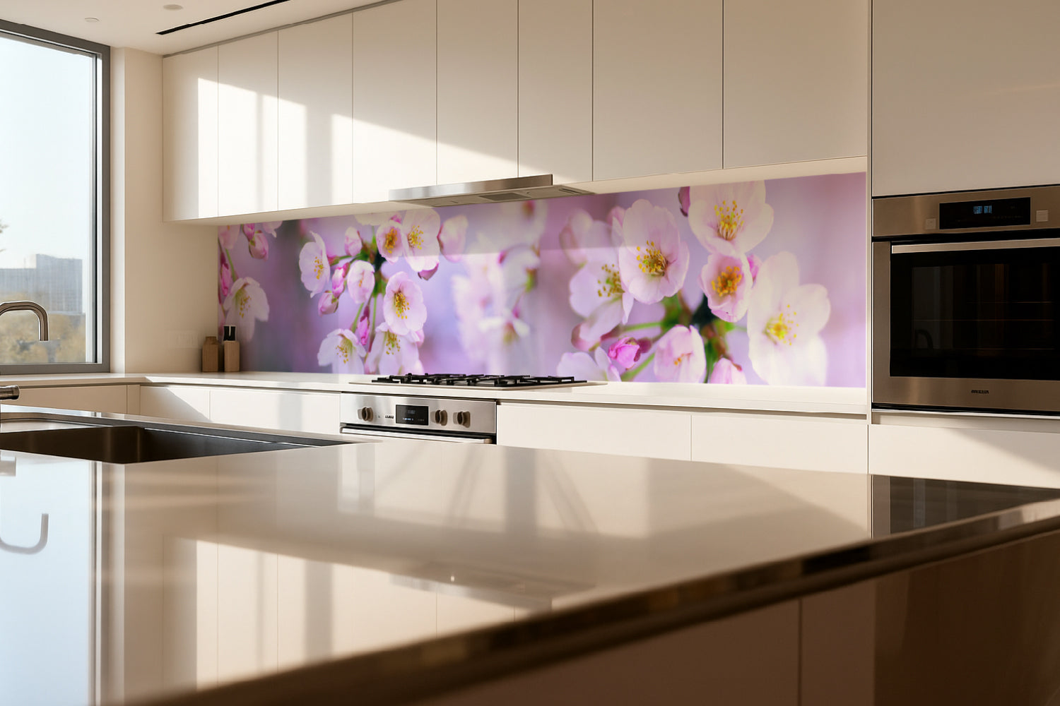 Küchenrückwand Kirschblüten