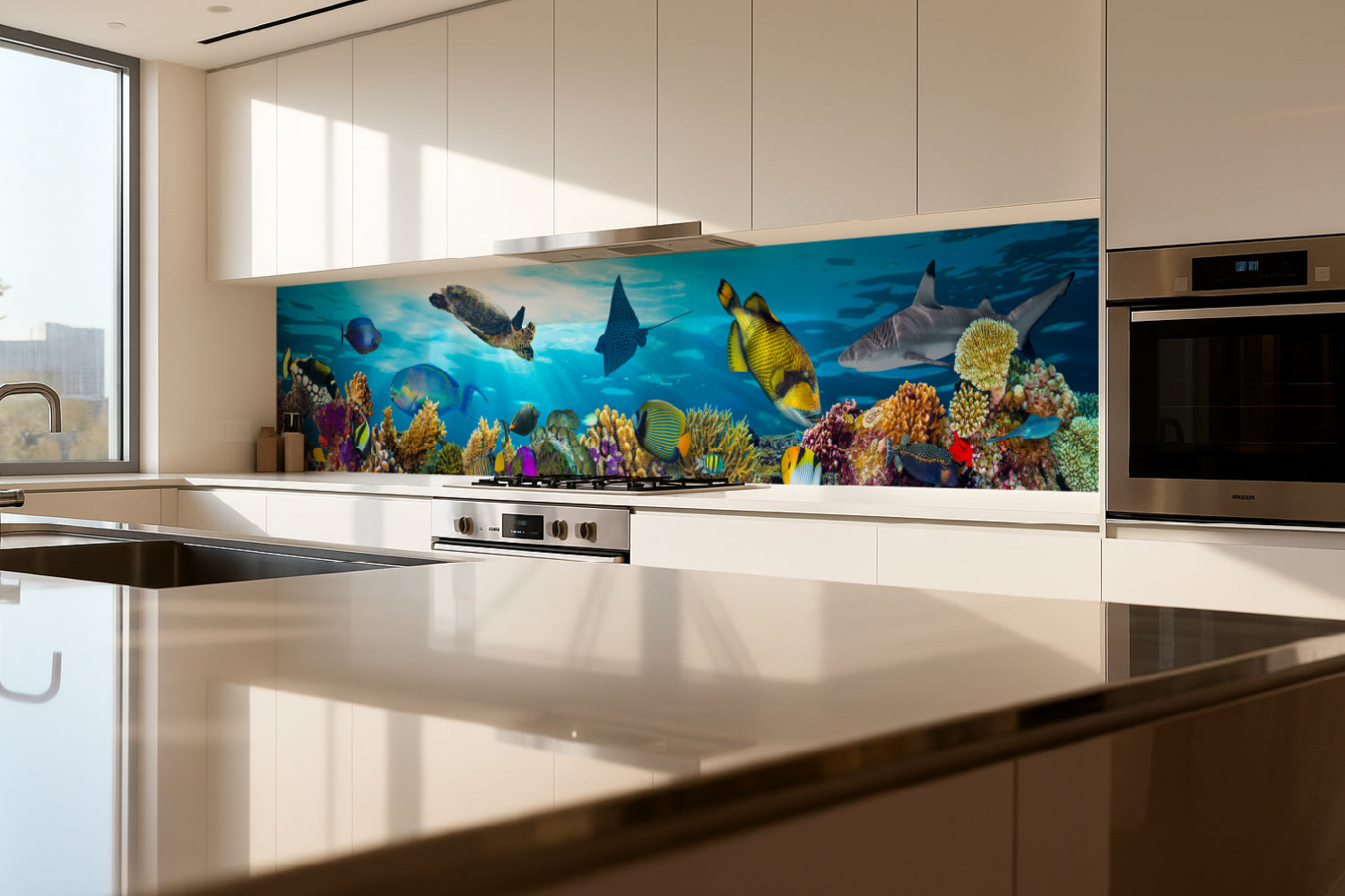 Küchenrückwand Bunte Fische & Korallenriff