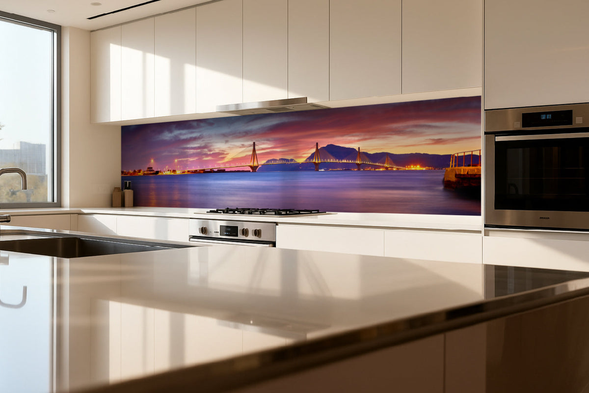 Küchenrückwand Panorama mit Sonnenuntergang