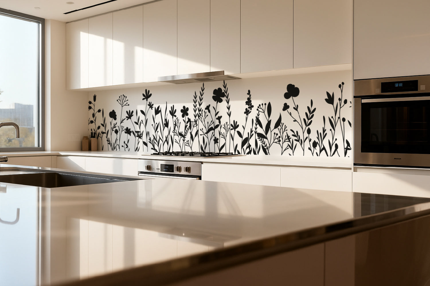 Küchenrückwand Minimal Art Blumen