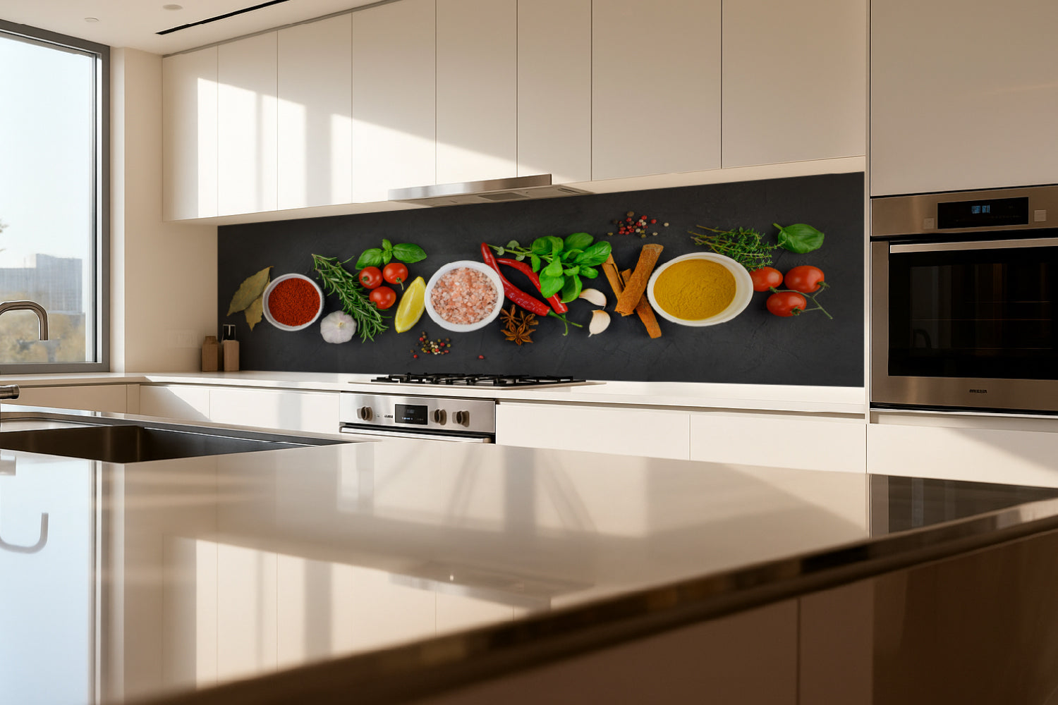 Küchenrückwand Gewürze und Kräuter