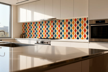Küchenrückwand Retro Wellen