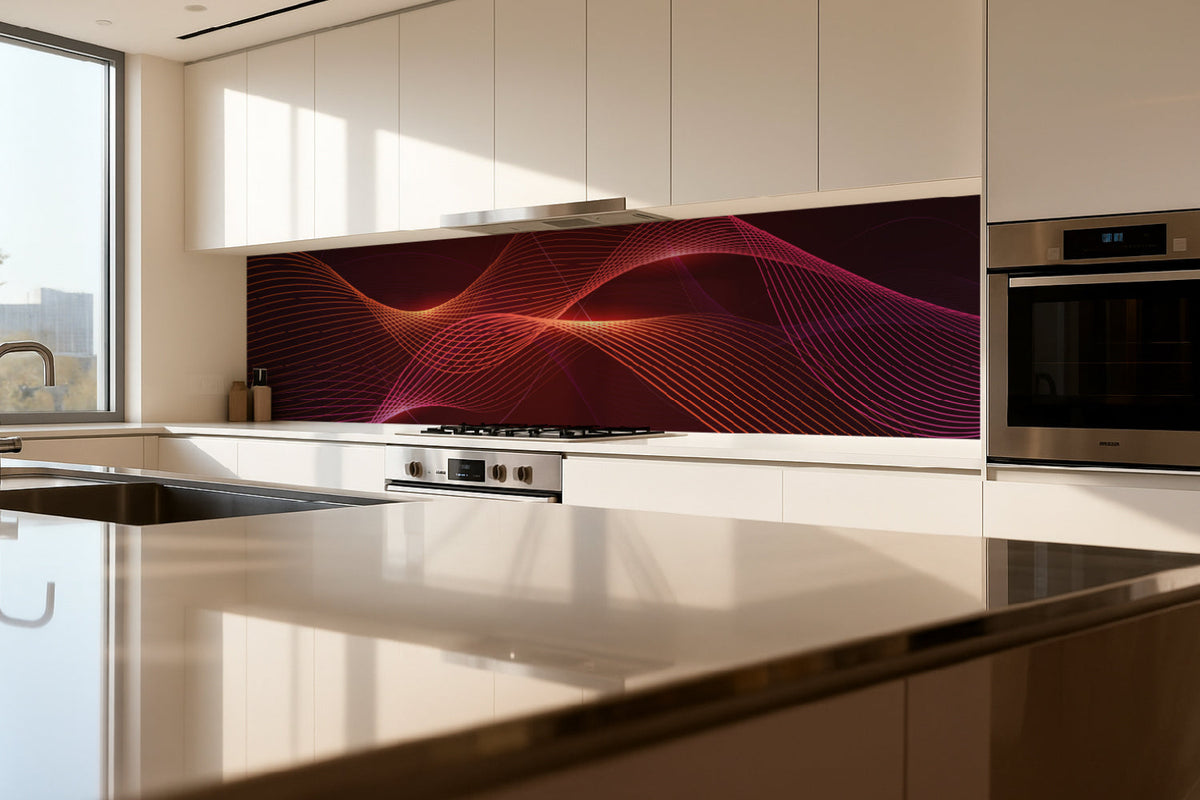 Küchenrückwand Modern Abstrakt Wellen