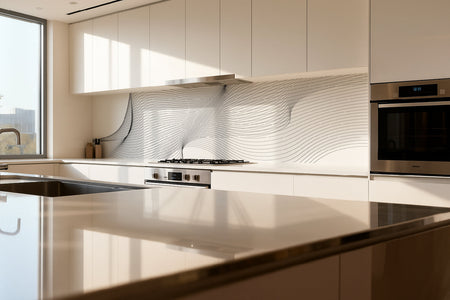 Küchenrückwand Schwarz Weiß Linien Design