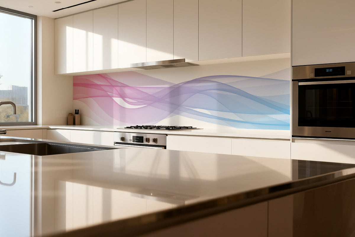 Küchenrückwand Pastell Wellenmuster