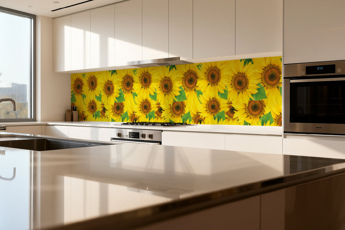 Küchenrückwand Sonnenblumenfeld Gelb