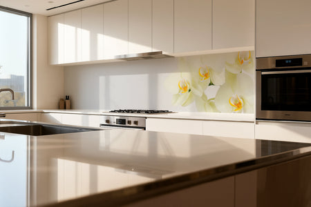 Küchenrückwand Weiße Orchidee