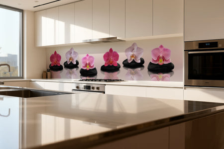 Küchenrückwand Orchideen Zen Stil