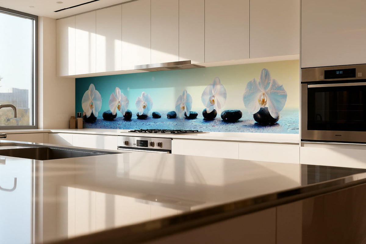 Küchenrückwand Spa Motiv mit Blüten