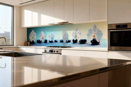 Küchenrückwand Spa Motiv mit Blüten