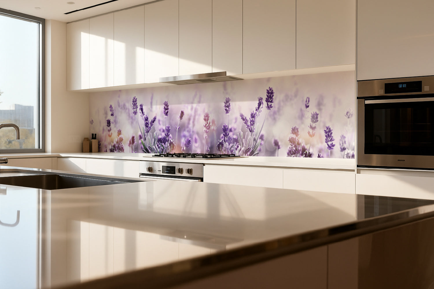 Küchenrückwand Lavendel Blütenfeld