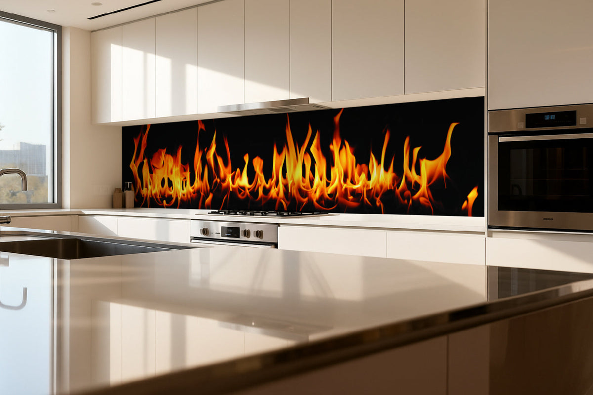 Küchenrückwand Flammen Design