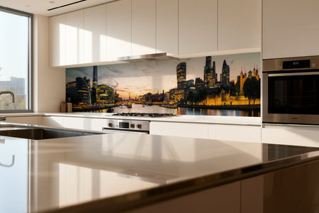 Küchenrückwand Skyline bei Sonnenuntergang