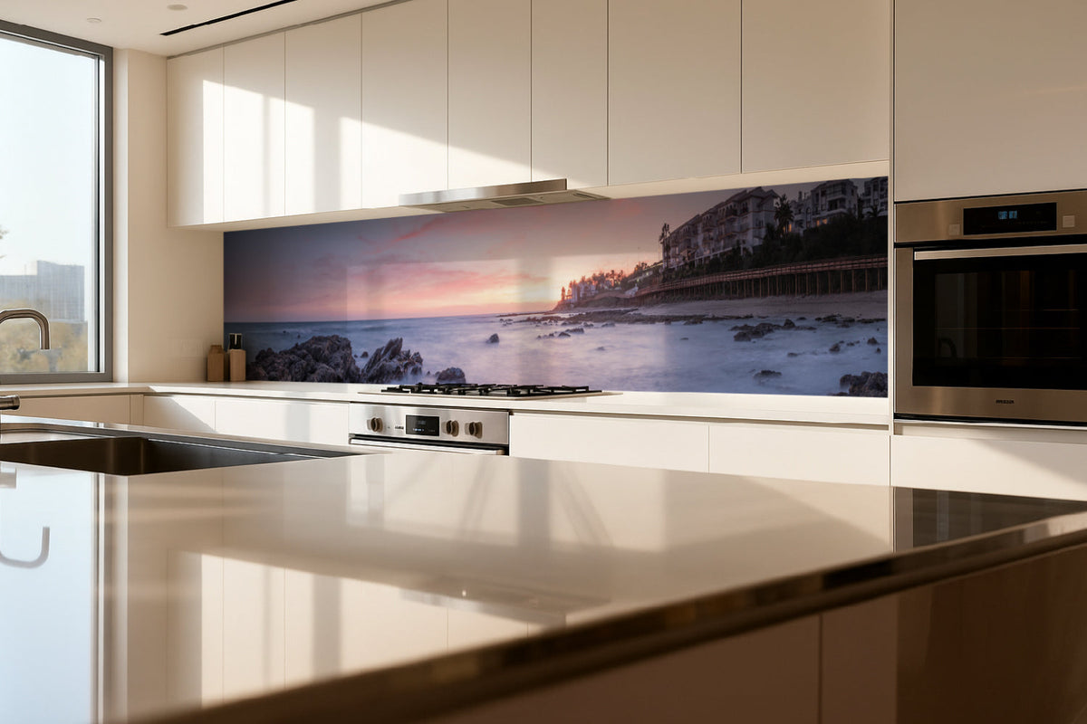 Küchenrückwand Meeresküste bei Sonnenuntergang