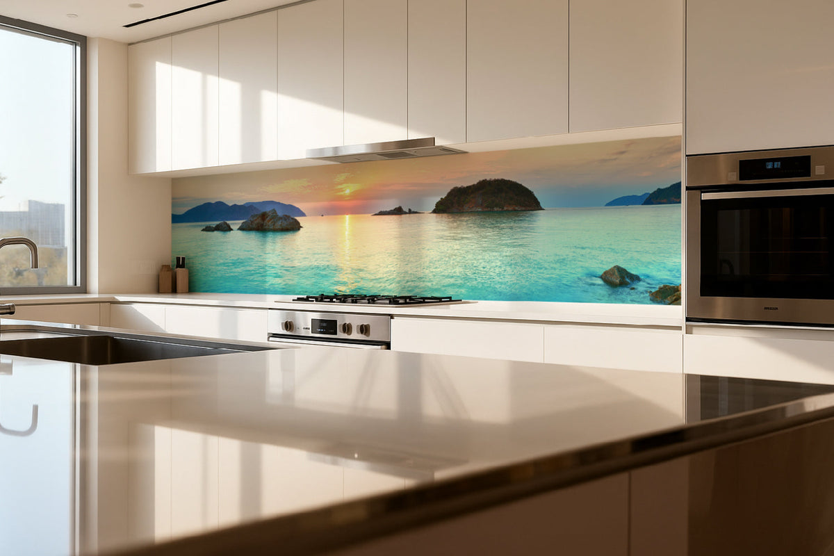 Küchenrückwand Sonnenuntergang am Meer