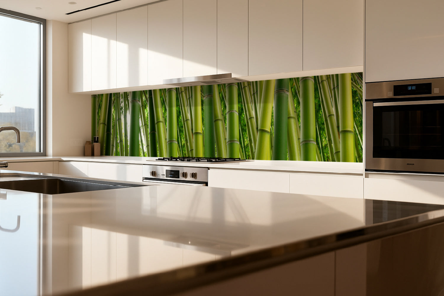 Küchenrückwand Grüner Bambuswald