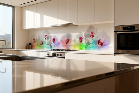 Küchenrückwand Weiße Orchideen