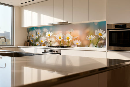 Küchenrückwand Gänseblümchen im Sonnenlicht