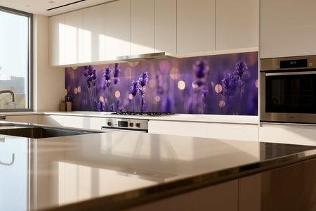 Küchenrückwand Lavendelblüten im Abendlicht