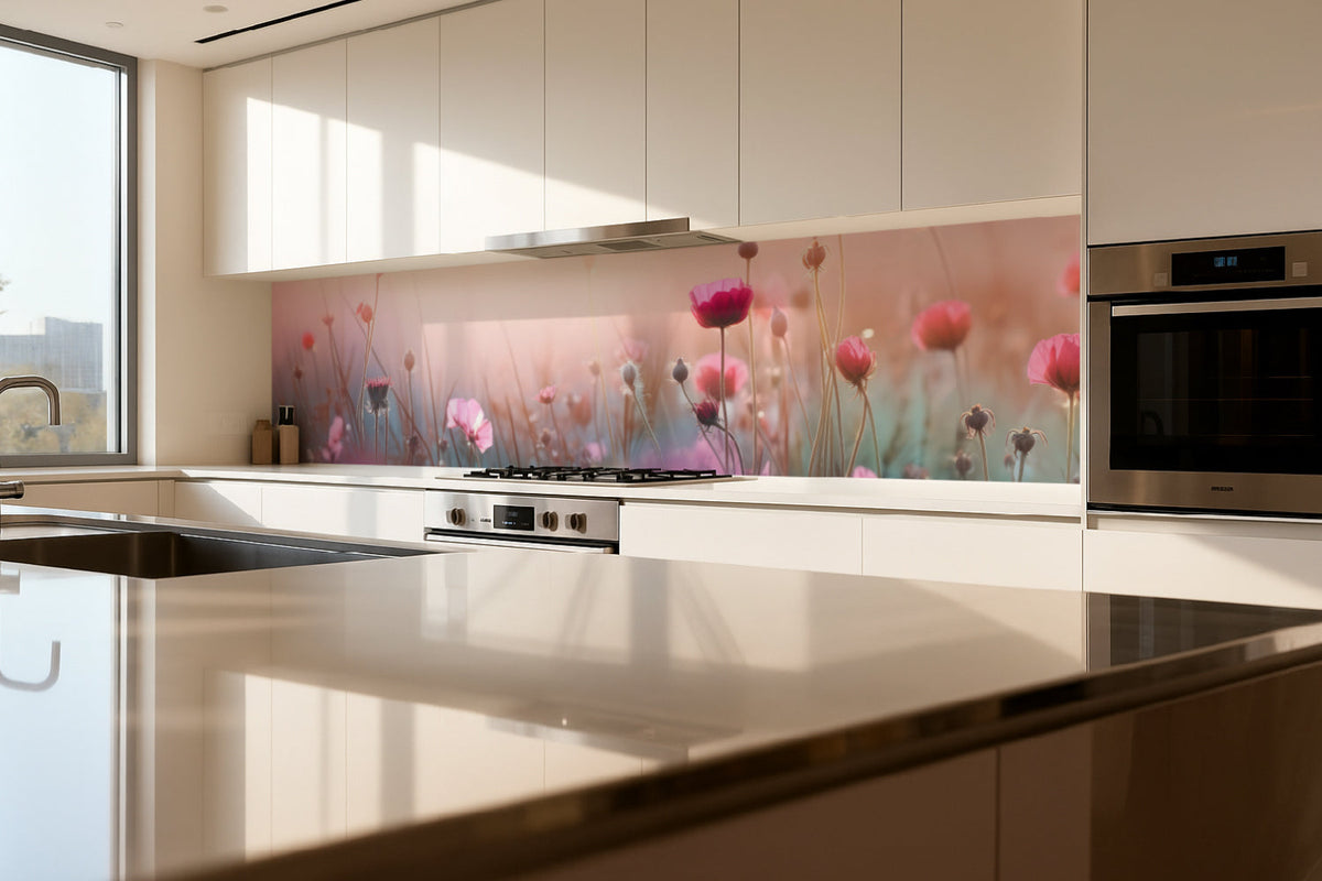 Küchenrückwand Romantische Blumenwiese