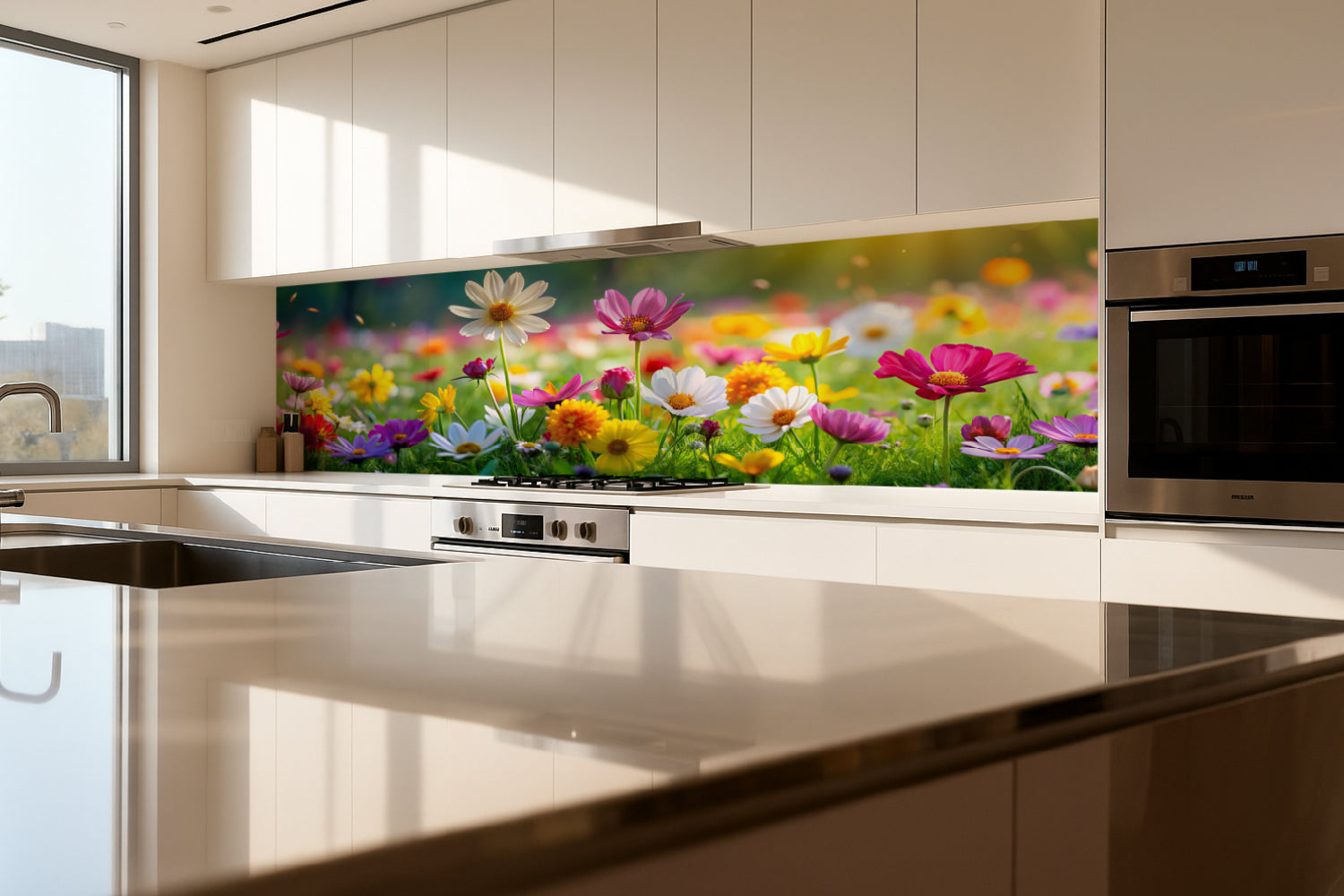 Küchenrückwand Bunte Frühlingswiese