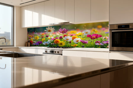 Küchenrückwand Bunte Frühlingswiese