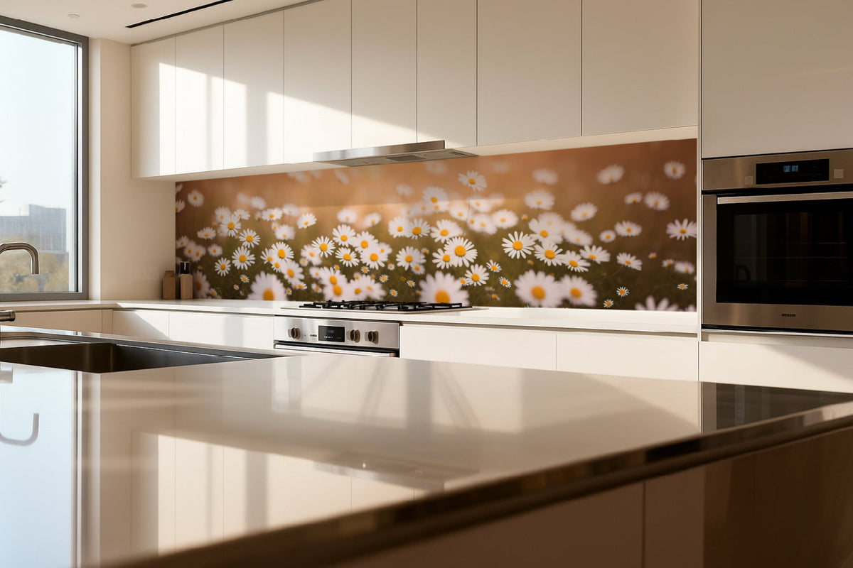 Küchenrückwand Gänseblümchenwiese