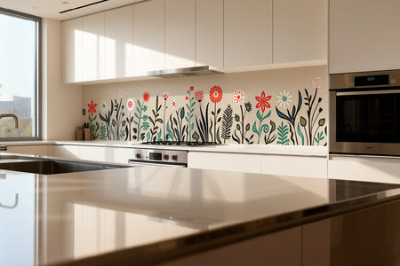 Küchenrückwand Modernes Blumenmuster