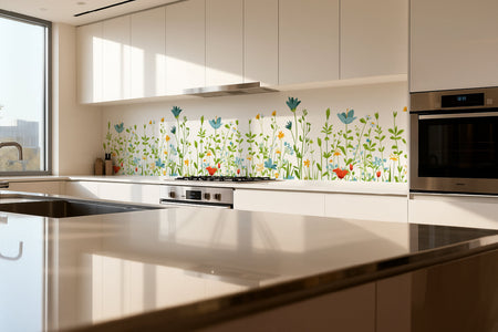 Küchenrückwand Blumenwiese Illustration