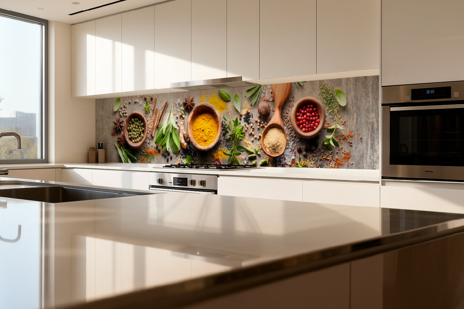 Küchenrückwand Gewürze und Kräuter