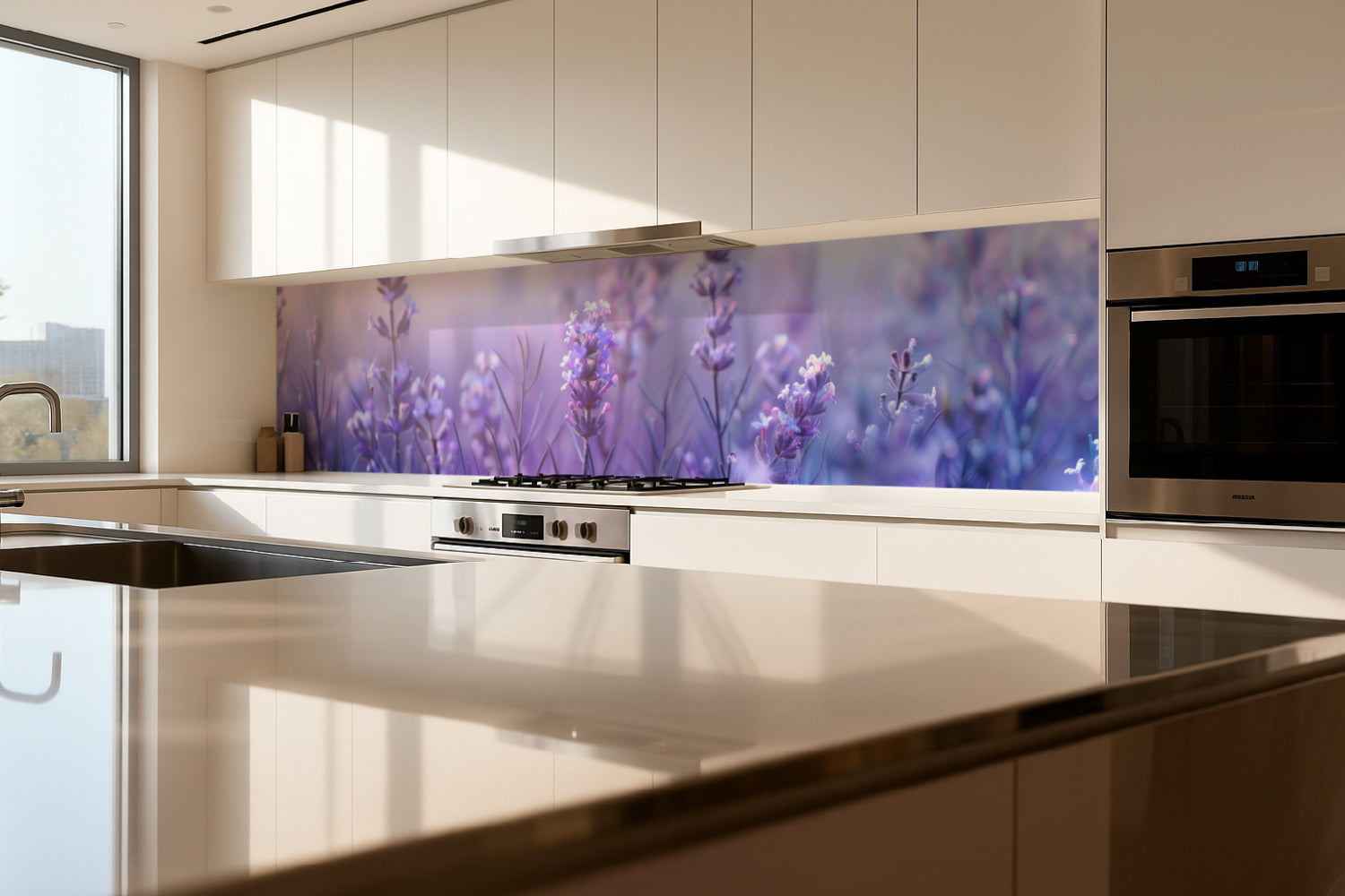 Küchenrückwand Lavendel in Pastellfarben