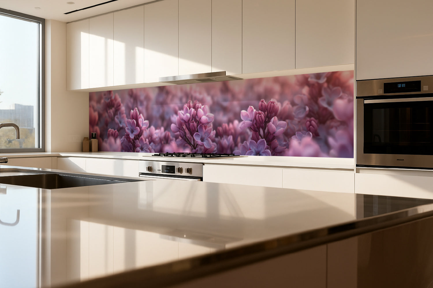 Küchenrückwand Fliederblüten Romantik