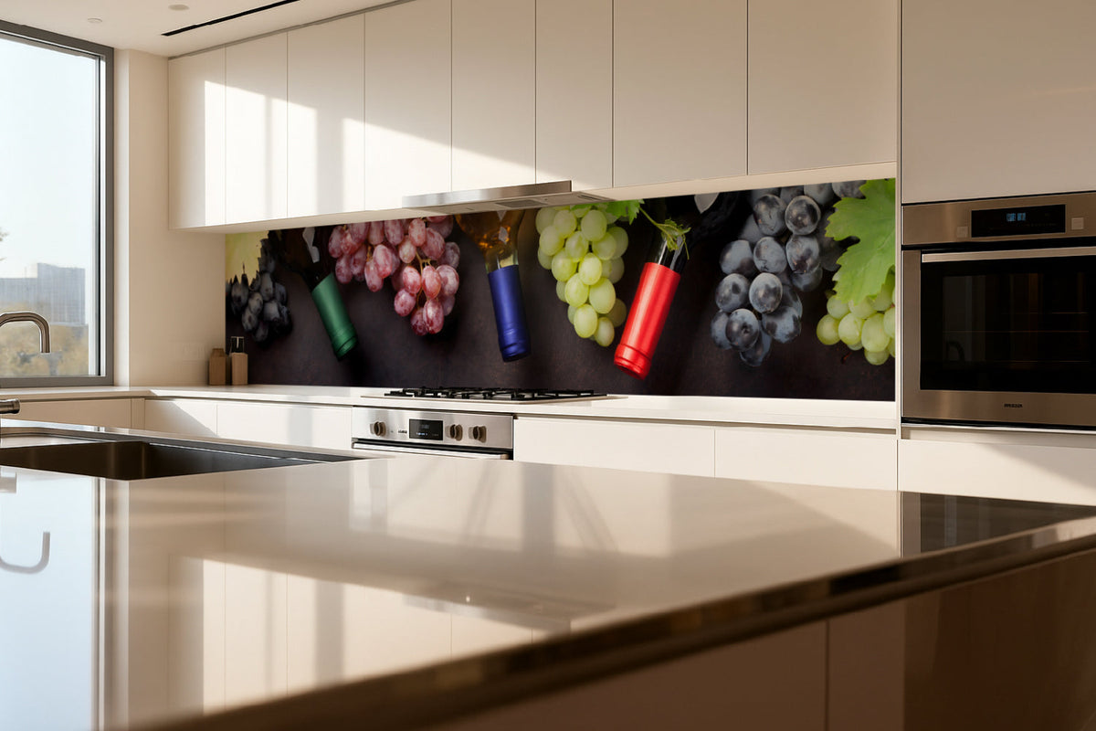 Küchenrückwand Wein und Trauben